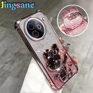 Jingsanc เคสเคสป้องกันแวววาวเข้ากันได้กับ ForVIVO Y39 5GPhone กระจกกระต่ายขายึดสี่มุม A59-4ฝาหลังป้อ