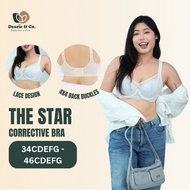【Dearie & Co】The Star 软钢圈调整型内衣 Up to 46F Cup｜ 蕾丝聚拢性感｜收副乳防下垂防外扩| Sexy, Corrective & Comfortable Bra