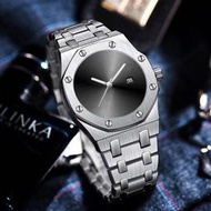 pintime/品時男士手錶個性創意潮黑科技炫酷鋼帶腕錶