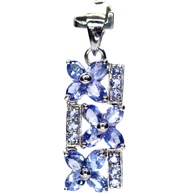 จี้พลอยแท้ แทนซาไนต์(tanzanite) เงินแท้ 925 ชุบทองคำขาว