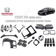 Honda Civic FD 2006-2011 Carbon Garnish Cover Trim Carbon style