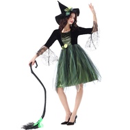 Halloween Costume Party Movie Character Costume Witch Green Elf Dark Spider Witch Pettiskirt
