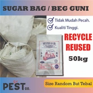 1PC Gunny Bag Used Beg Guni Besar (50KG)/Recycle Sugar Bag/Bag Gula/Beg Sampah/Woven sugar bag/Used 