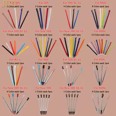 JCD Metal Telescopic Stylus Plastic Stylus Touch Screen Pen For NDS NDSL NDSi WIIU 2DS 3DS XL LL New