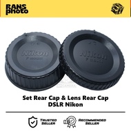 Set Body Cap & Lens Rear Cap Nikon DSLR D3000 D3100 D3200 D3300 D3400 D3500 D5100 D5200 D5300 D5600 