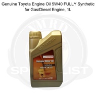 Genuine Toyota Engine Oil 5W40 FULLY Synthetic for Gas/Diesel Engine, 1L