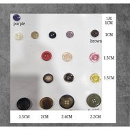 Butang Kemeja D1cm ,1.5cm,1.9cm, 2cm ,2.4cm ,2.2cm  I PACK 10PCS