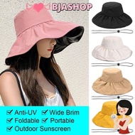 BJASHOP Bucket Hat Outdoor Sunscreen Portable Anti-UV Panama Hat Sun Hat