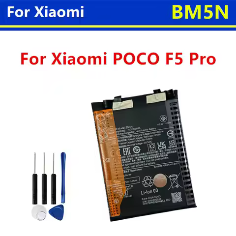 New BM5N Replacement Battery BM5N For Xiaomi POCO F5 Pro Phone Battery+Tools