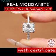 4CT Colorful Real Moissanite Ring 18k White Gold Plating S925 Silver With GRA Certificate Moissanite