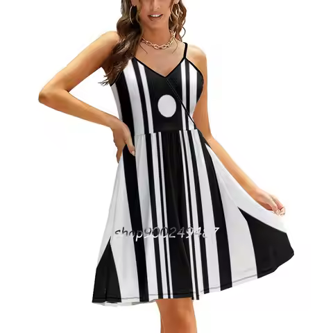 The Doppler Effect Sling Dress Women Summer Printing Condole Belt Dresses Doppler Doppler Effect Phy