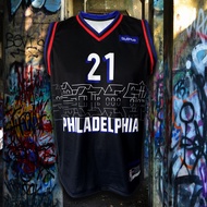 เสื้อบาส เสื้อบาสเกตบอลNBA Philadelphia 76ers เสื้อทีม ฟิลาเดลเฟีย 76เซอร์ส #BK0067 รุ่น City Joel Embiid#21 ไซส์ S-5XL