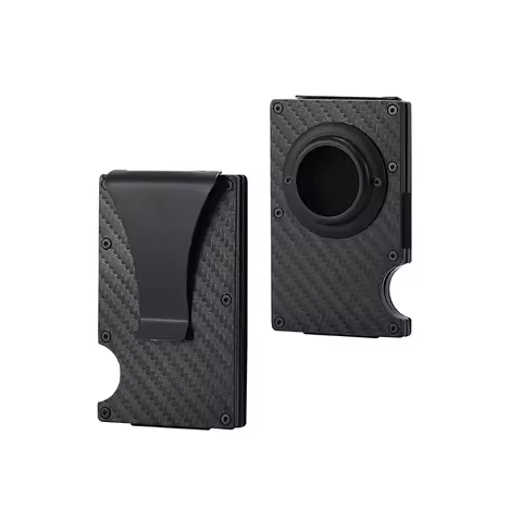 Rfid metal carbon fiber Airtag Wallets Men money Card Holder Slim Thin For Apple Air Tag Purses Smar
