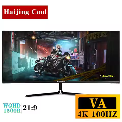 Computer Office 34inch 100Hz VA Monitor Gamer 144hz Curved PC Monitors Portatil HD Compatible For De