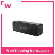 Anker Soundcore 2 (12W Bluetooth 5.0 Speaker 24 hours continuous playback) [Fully wireless stereo support / Enhanced bass / IPX7 waterproof rating / Dual drivers / Built-in microphone] (Black)