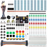 Basic Starter Kit for Arduino Projects, Breadboard, Jumper Wires, Power Supply, Resistors, LED, Elec