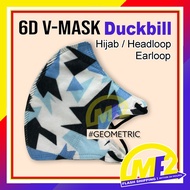 Duckbill 4 ply 6D V Mask Face Mask Earloop/Headloop  Hijab/Telinga (50pcs) Box Duckbill Trendy Mask 4ply