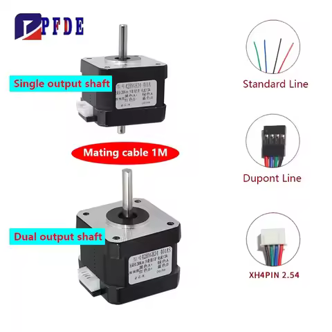 Nema17 Stepper Motor 42BYGH 3D Printer Parts 2-phase 4 Wire 0.24N 0.28N 0.4N 0.55N 0.7N Single/Dual 