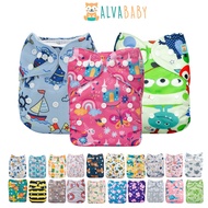 ALVA Baby Cloth Diapers Washable Reusable Real Cloth Pocket Nappy Diaper Only【No Insert】For 3-15kg/6