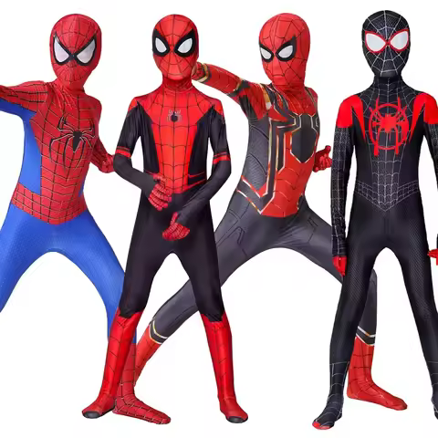 Superhero Spiderman Cosplay Costume Iron Man Black Panther Zentai Jumpsuit Bodysuit Halloween Party 