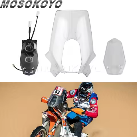 Motocross Off-Road Windshield LED Headlight Cover Hi/Lo Beam RDL Light For 701 Baja Rally 450 RALLY 