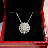 天然鑽石 頸鏈 鎖骨鏈 • 18K金復古Art Deco太陽鑽石頸鏈