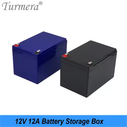 Turmera 12V 12A Battery Storage Box Empty Case for 18650 22650 21700 32700 Lifepo4 Batteries Use in 