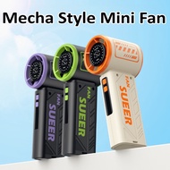 High-speed Mecha Style Handheld Portable Fan 150-speed Digital Display Mini Fan Rechargeable Kipas T