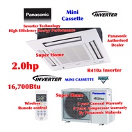 Panasonic 2hp Mini Cassette Inverter Aircond CS-S18SB4HW-1 &amp; CU-S18MBZ (Panel CZ-BT20EW-1) 4-Way Ceiling Mini Cassette Inverter Air Conditioner R410a (16,700Btu)