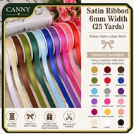 25 YARDS SATIN RIBBON 1/4 INCH / 25 YARDS REBEN SATIN 1/4 INCH (1 ROLL)