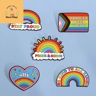 XHjewelryadd LGBTQ Rainbow Flag Heart Enamel Pin Bisexual Pride Lesbian Gay Brooch Pins
