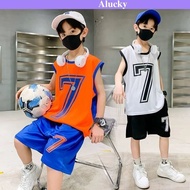 Baju Budak Lelaki Seluar Set Baby Boy Suit Set 1-14y Boy Vest Sleeveless Sports Suit Quick-drying Ba