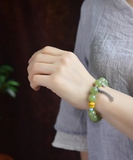 和田玉黃口料手鏈 寓意吉祥如意 雕工精緻 上身簡單大方