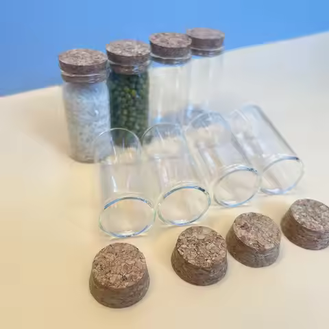 15/36/70 PCS 25ml Glass Test Tube Jars Cork 25x30x60mm Straight Wishing Glass bottle Tiny Clear Cont