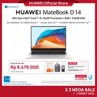 HUAWEI MateBook D 14 i5-1240P | 8+512GB SSD | Sleek Full Metal Body | Win11 Laptop | Eye Comfort HUAWEI Fullview Display | HUAWEI Metaline Antenna | Super Device