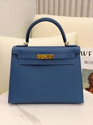 Hermes Kelly28 深邃藍金扣