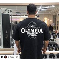 Summer Breathable OLYMPIA Pure Cotton Sports Fitness Sports loose short sleeved T-shirt