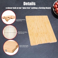 Large Bamboo Chopping Board with Handle – TRULY Non Toxic Glue Free 2cm  Thick  Wood  Cutting  Servi