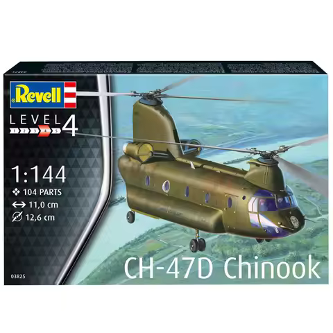 Revell Aircraft Scale Model Kit 03825 CH-47D Chinook Helicopter 1/144