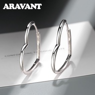 Aravant 925 Silver Heart Hoop Earring For Women Fashion Jewelry 925 Silver Earring