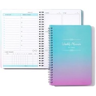 Undated Weekly Planner - Spiral Bound 52 Weeks To Do List Planner Habit Tracker, A5 Esthetic Work Or