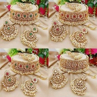 Bridal Jewellery Choker Set Jewellery Earring Head Chain Head Piece Indian Antique Ethnic Wear