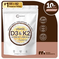 Micro Ingredients Vitamin D3 K2 Supplement Softgels