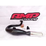 HITAM Vespa exhaust model JL exhaust left black puffy slincer Chrome PX/super/Exel - 150cc original 