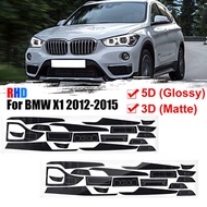 store 15Pcs 3D/5D Sticker Reflective Carbon Fiber Interior Decal Trim Accessories For BMW X1 2012 20