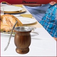 [Phenovo] Yerba Mate Cup Kit 8 Oz Anti-spill Yerba Gourd Kit, Tea Cup Portable Gifts Mate Tea Cup/Go