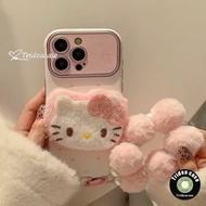 Case For OPPO A5X A5I A16 A60 A3 Pro A3X A15 A17 A31 A52 HelloKitty 3D Doll Bracelet Metal Lens Fram