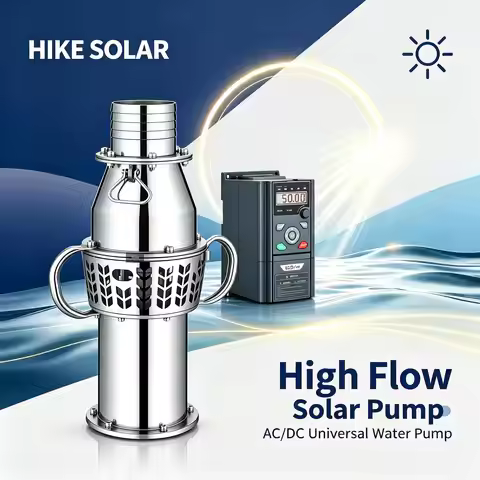 3KW 4KW 5.5KW 7.5KW High Flow Low Head Submersible Water Pump, AC/DC Universal Brushless Motor Solar