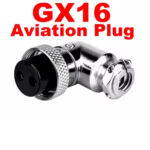 1 pcs GX16 Elbow Aviation Plug Socket Female 90 degree angle 2/3/4/5/6/7/8/9/10 Pin Right angle M16 