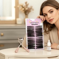Groinneya DIY Eyelashes, Pointed D-Shape, Cat Eye Volume 8-16mm Groinneya DIY Lashes D-Bentuk Tajam,